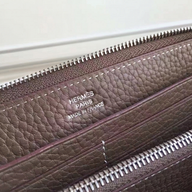 Etoupe Luxury Replica Hermes Wallet Azap Zipped
