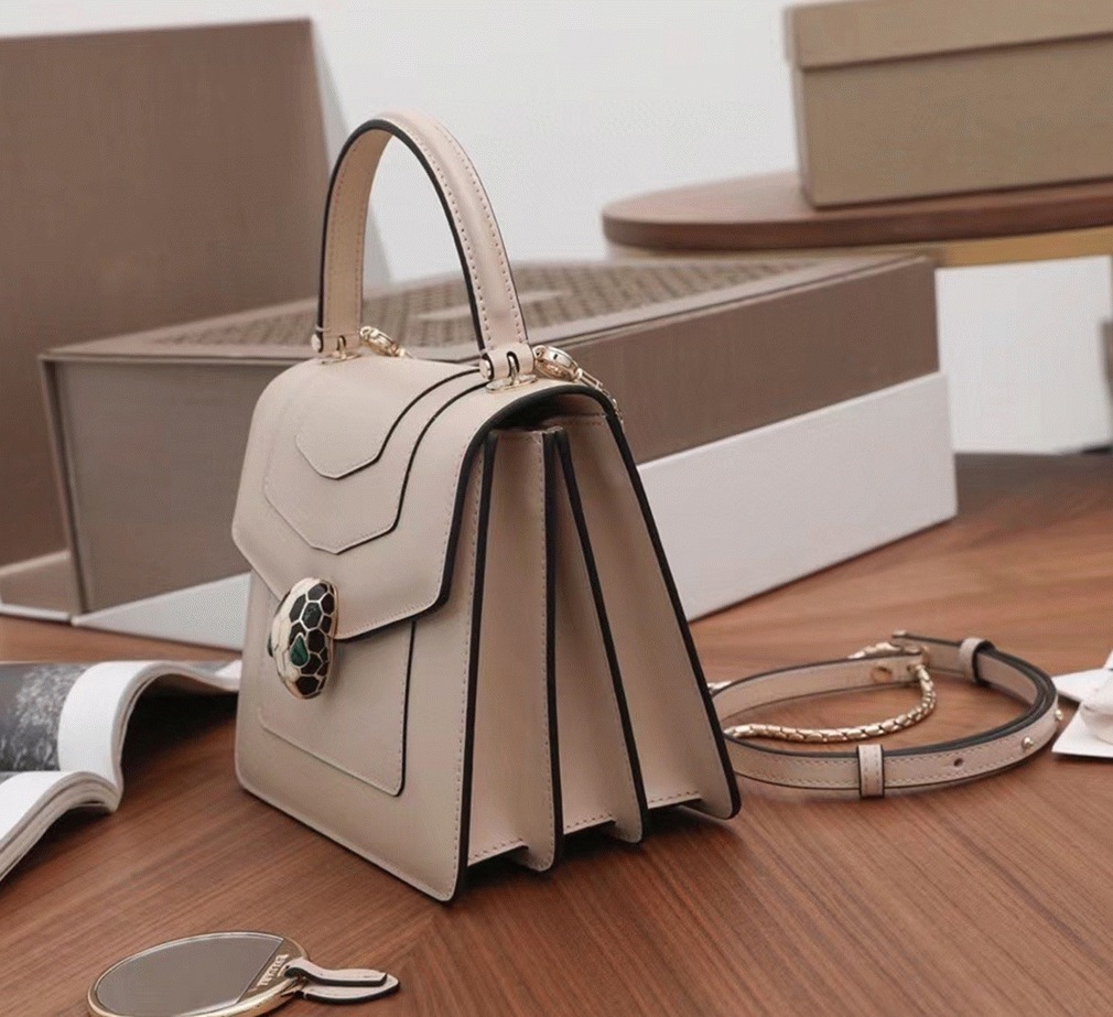 Fake Bvlgari Serpenti Forever Small Bag Beige Calfskin