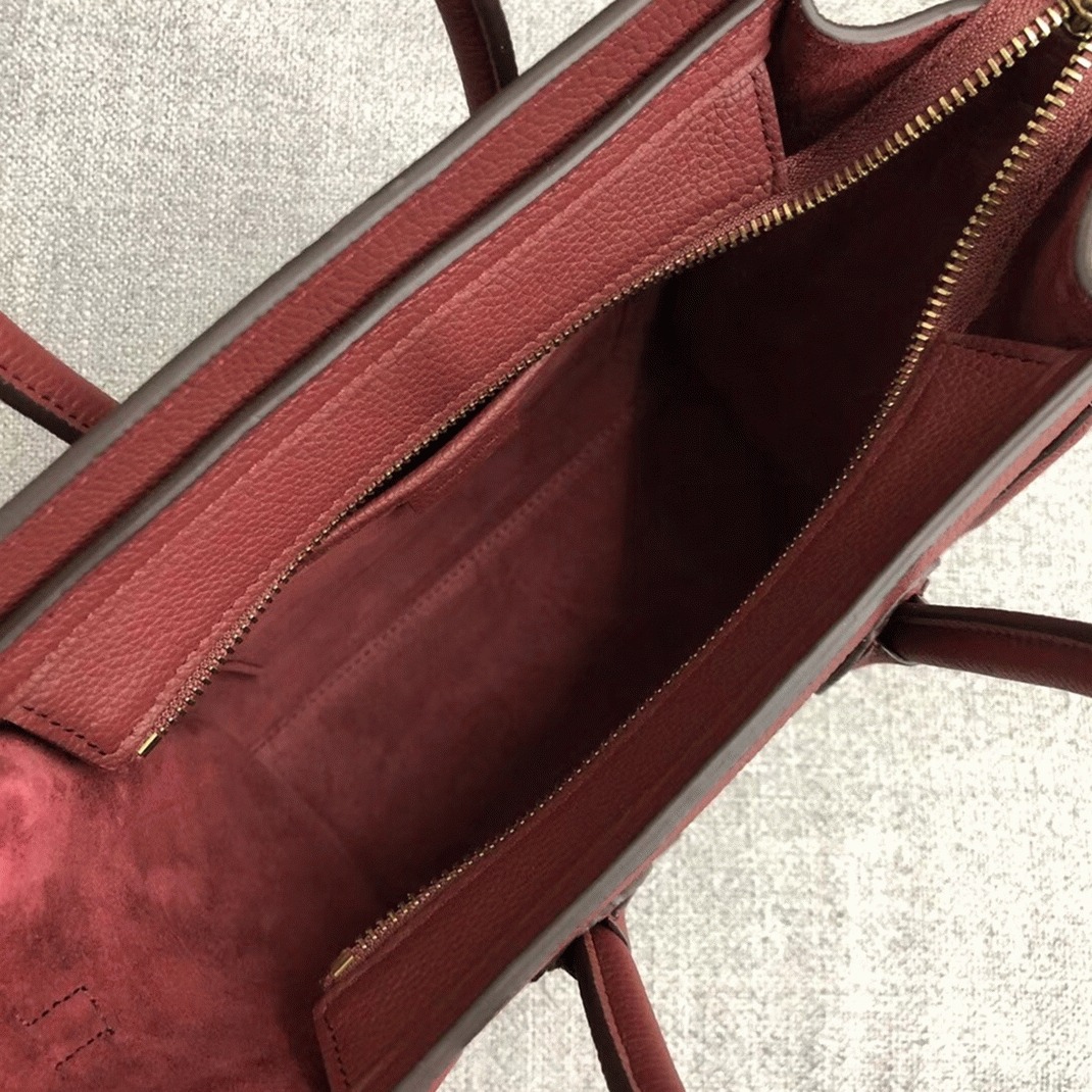 Celine Nano Luggage Tote Bag Fake in Ruby