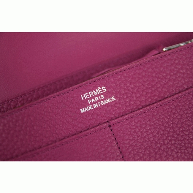 Purple knockoff designer Hermes Dogon combine wallet