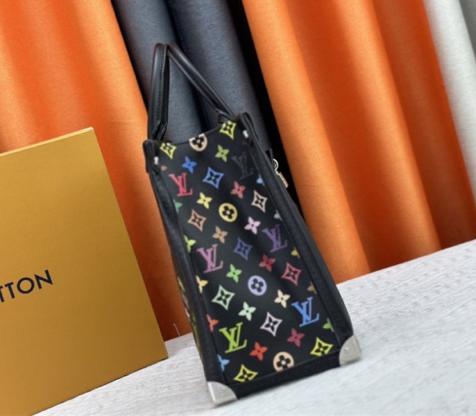 Louis Vuitton X TM Multicolored Onthego MM In Black
