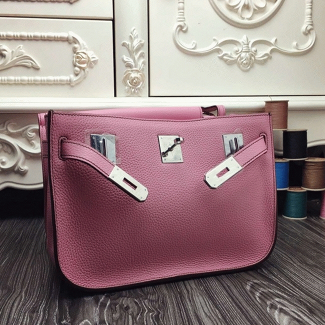 Pink fake luxury Hermes Jypsiere 31cm handbag