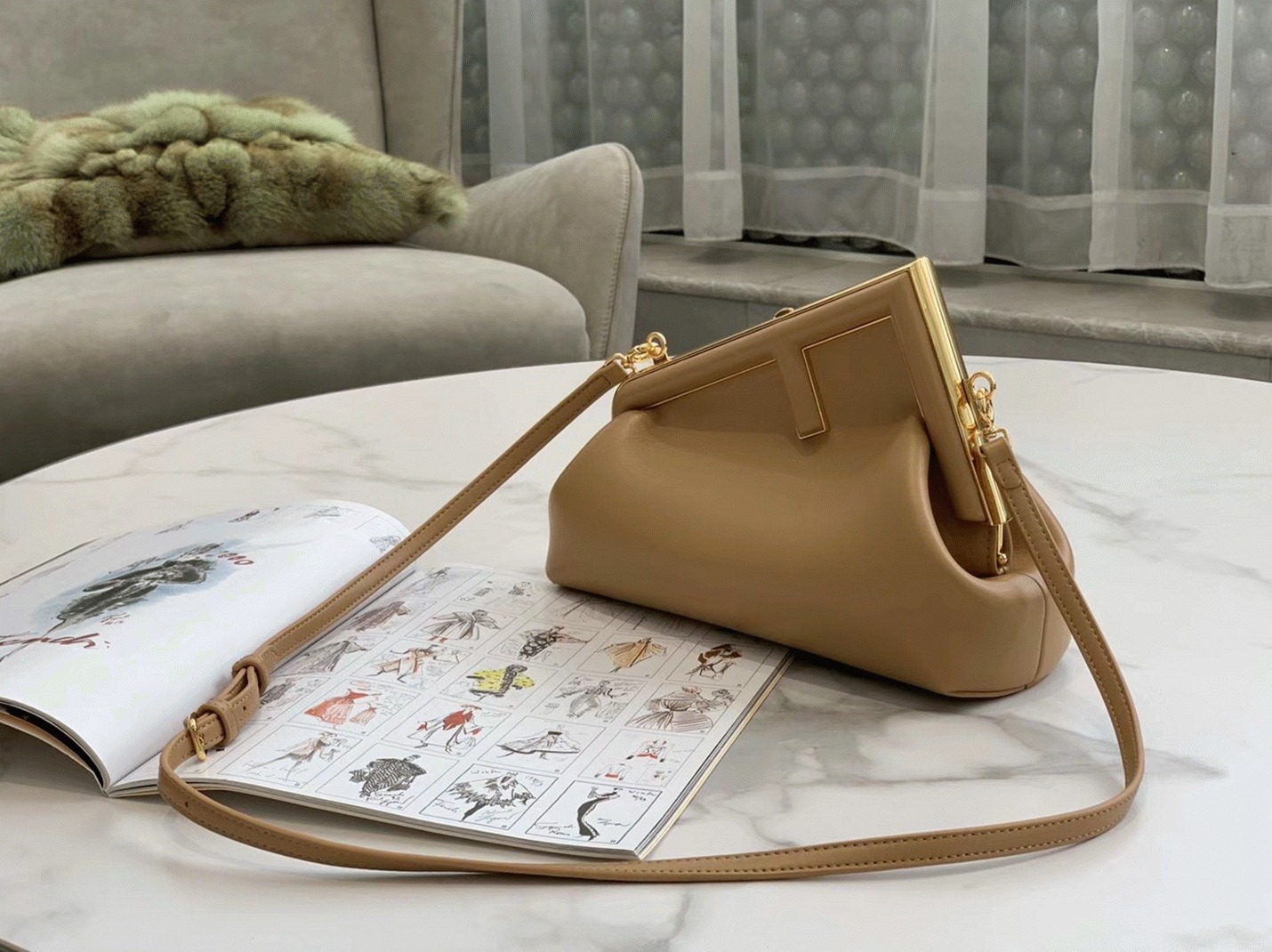 Top Quality Fake Fendi First Small Bag In Light Brown