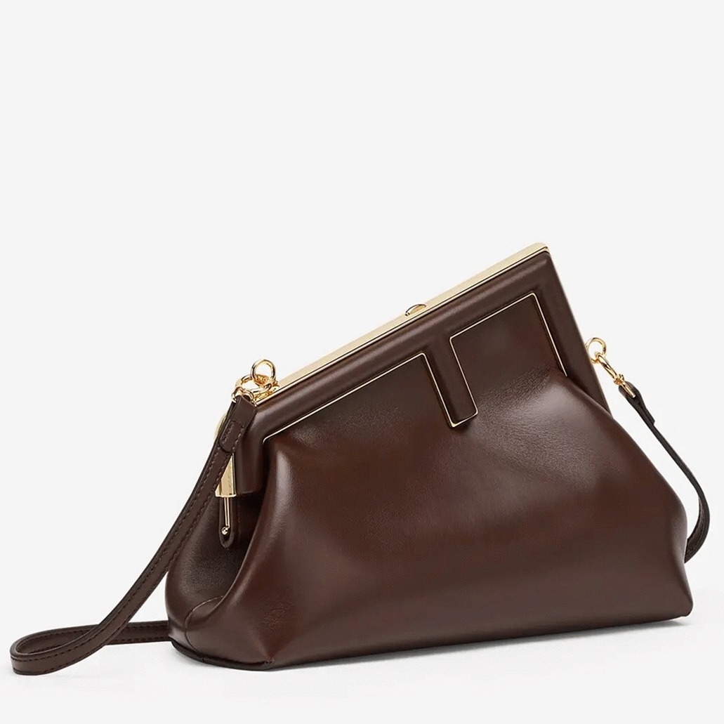 Top Quality Knockoff Fendi First Medium Bag In Dark Brown Nappa Leather