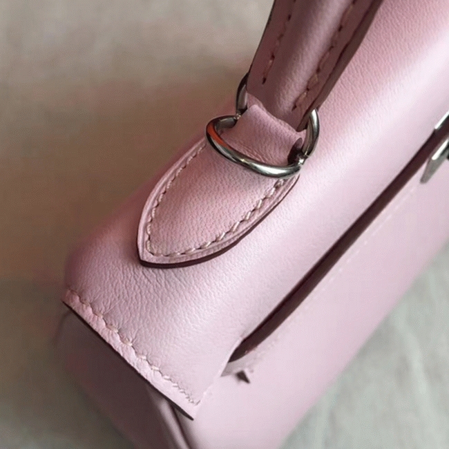 Rose Dragee Swift Replica Hermes Kelly 25cm Graceful Bag