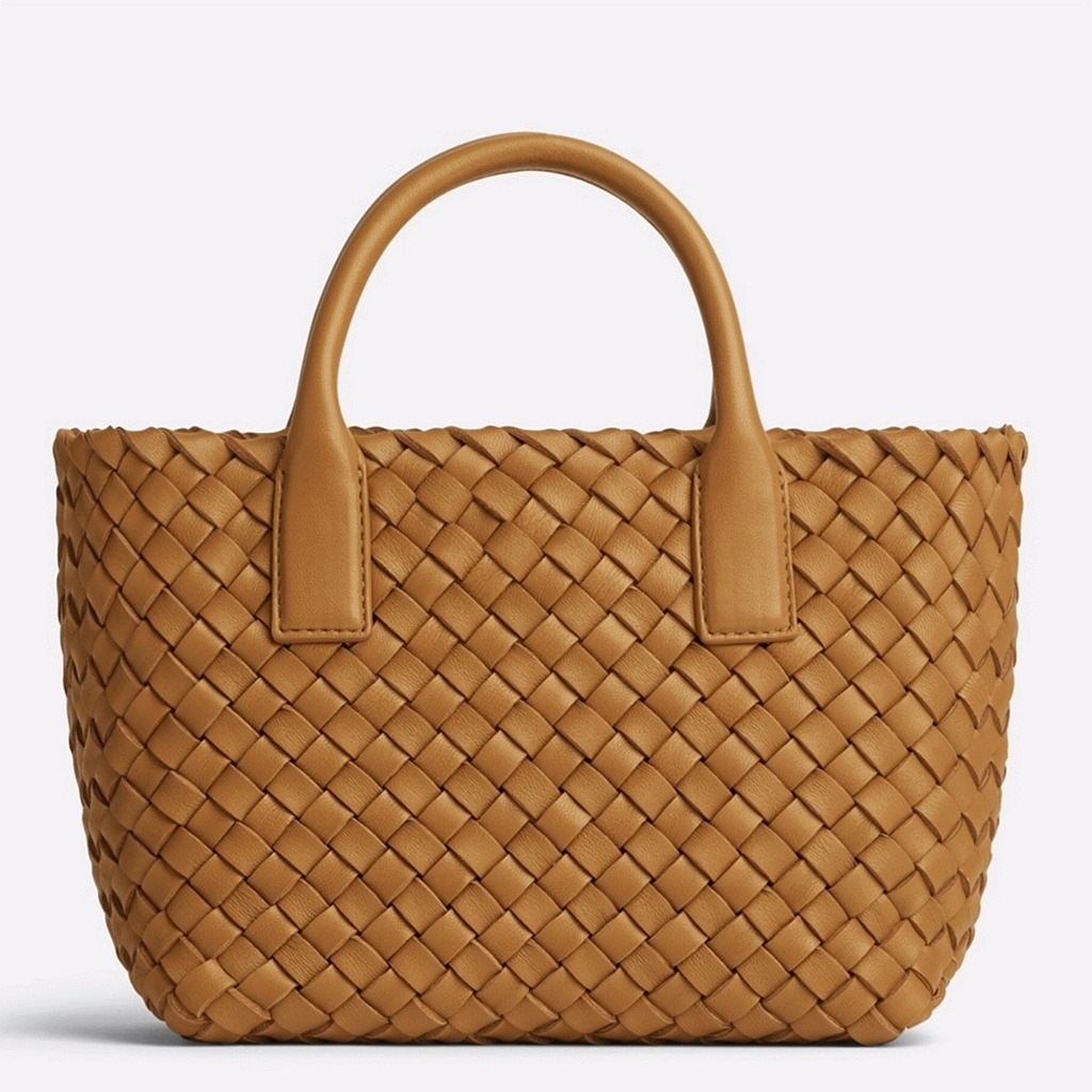 Top Quality Replica Bottega Veneta Cabat Mini Bag In Caramel Intrecciato Lambskin
