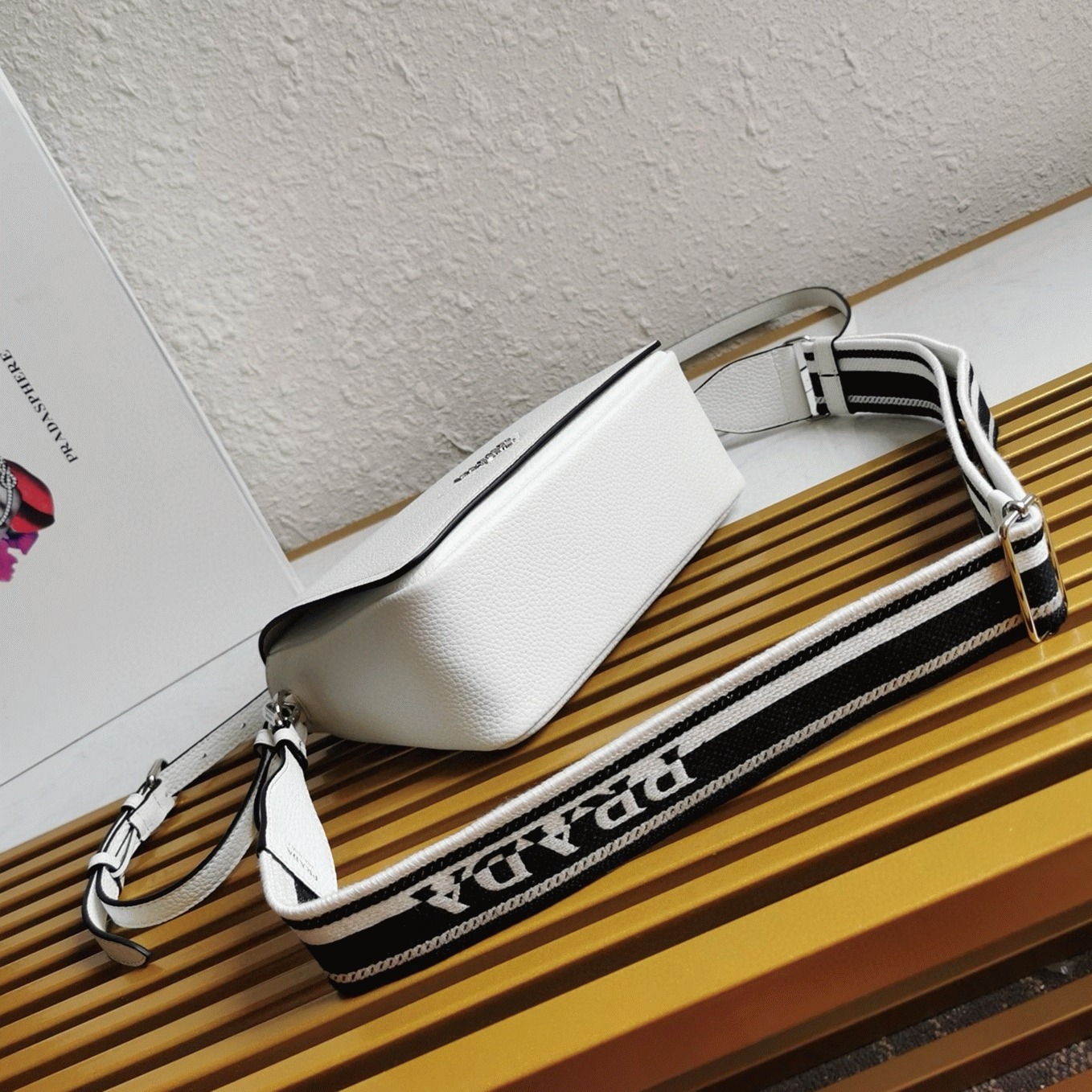 Prada Flap Shoulder Bag Replica in White