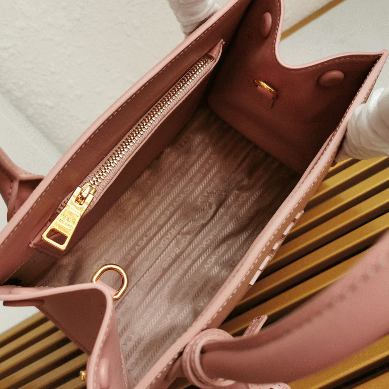 Prada Monochrome Small Bag Replica in Pink