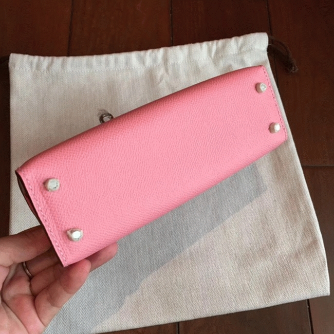 Rose Confetti Epsom Budget Knockoff Hermes Kelly 20cm Purse