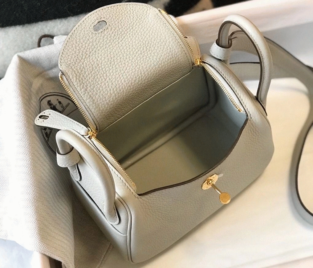Best replica Hermes Lindy Mini handbag in pearl grey