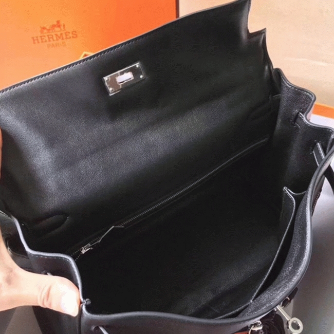 Black Fake Hermes Kelly Lakis 35cm Functional Designer Bag