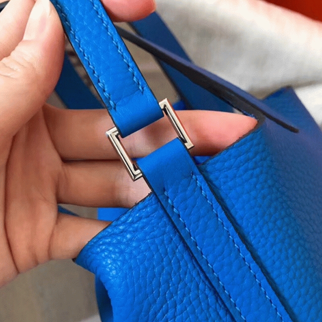 Top quality blue hydra fake Hermes Picotin Lock 18cm handbag