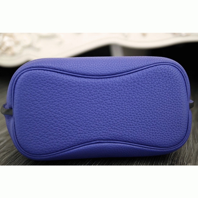 Blue Leather Knockoff Hermes So Kelly 22cm Cool-Toned Handbag