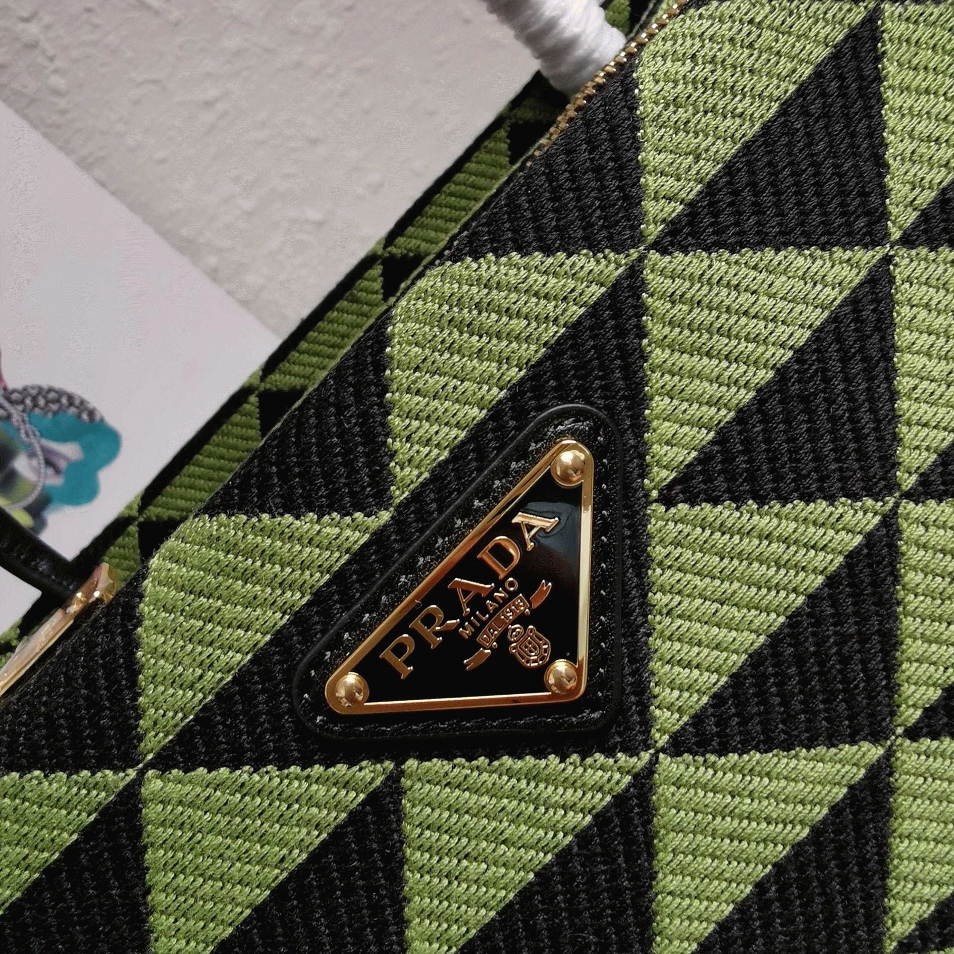 Prada Supernova Small Shoulder Bag Replica in Black/Green