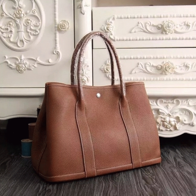 Brown Knockoff Hermes Garden Party 30cm Everyday Handbag
