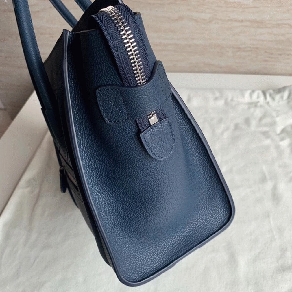 Celine Micro Luggage Tote Bag Imitation in Navy Blue