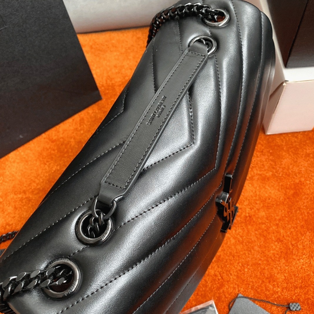 Fake Saint Laurent LouLou Medium Chain Bag Black