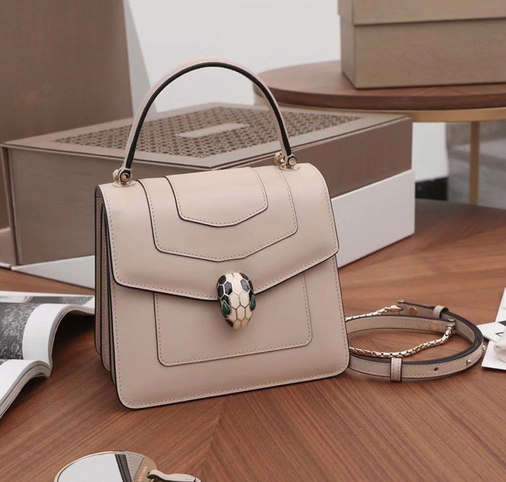 Fake Bvlgari Serpenti Forever Small Bag Beige Calfskin