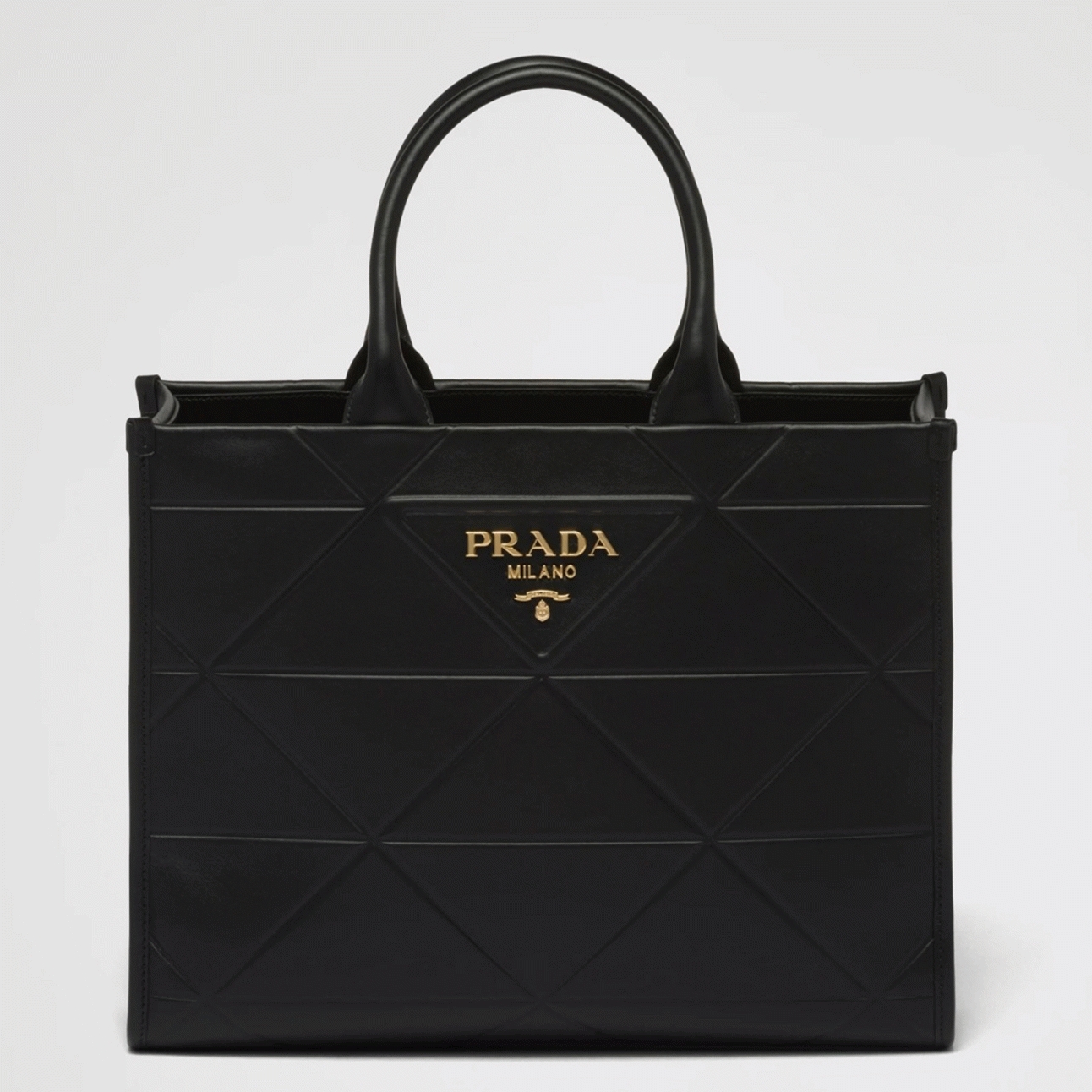 Prada Symbole Medium Bag Replica with Topstitching in Black