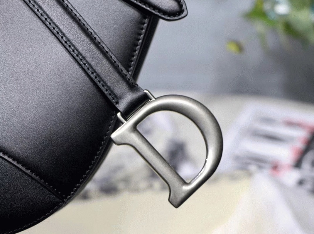 Dior Saddle Bag Replica in Black Soft Calfskin