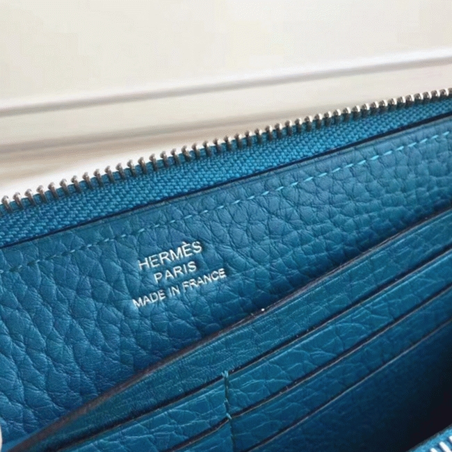 Blue Jean Fake Designer Hermes Wallet Azap Zipped