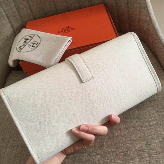 White fake Hermes Jige Elan clutch bag