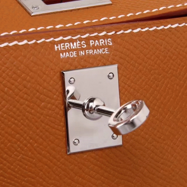 Brown Epsom Knockoff Hermes Kelly 20CM Elegant Handbag