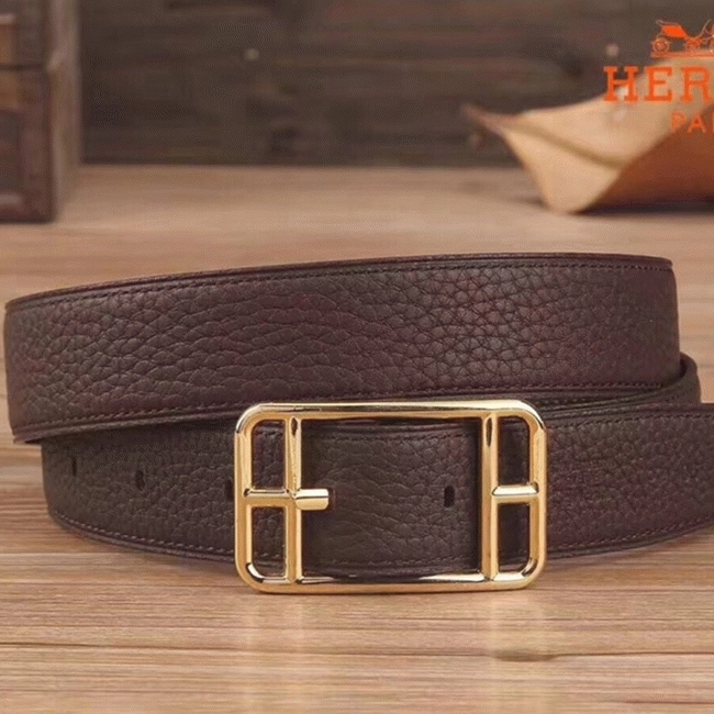 Luxury fake Hermes chocolate-colored Cape Cod 32 reversible belt