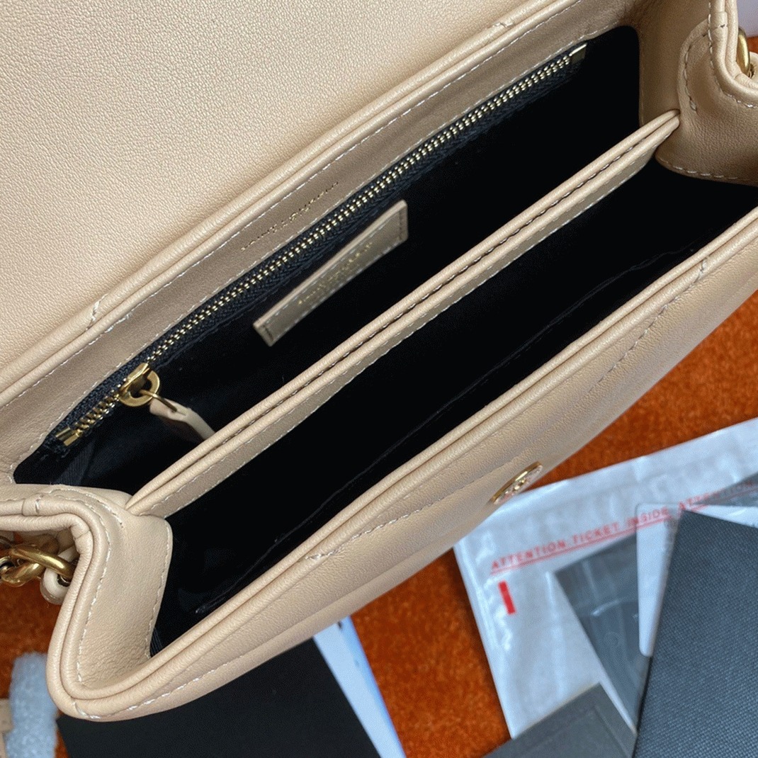 Fake Saint Laurent LouLou Toy Strap Bag Beige