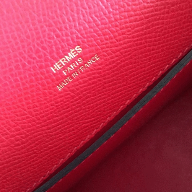 Hermes Red Epsom Fake Designer Kelly Pochette Classic Purse