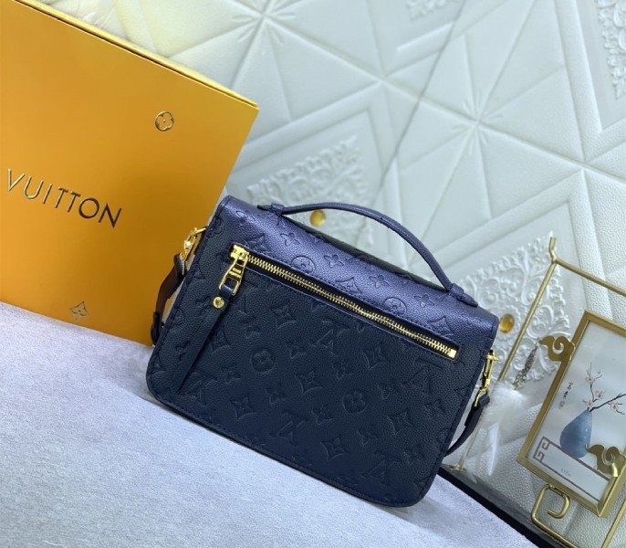 LV Monogram Empreinte Leather Metis In Navy Blue