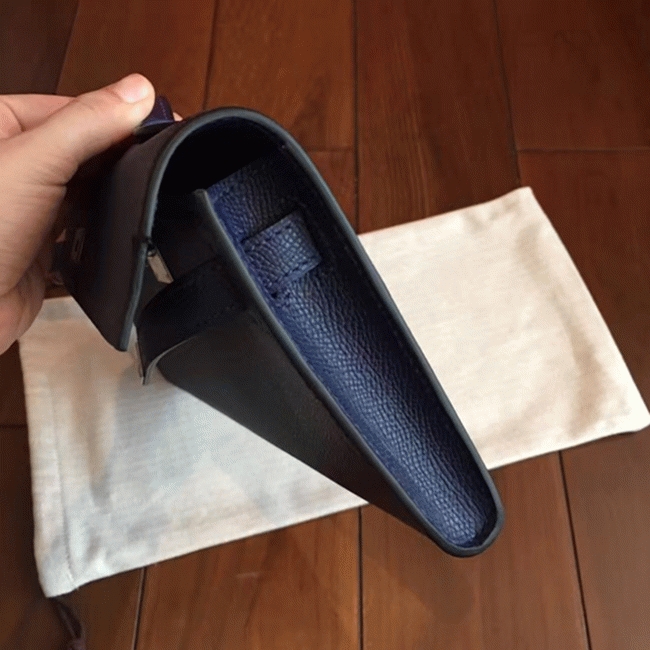 Sapphire Epsom Replica Hermes Kelly Cut Clutch Luxury Purse