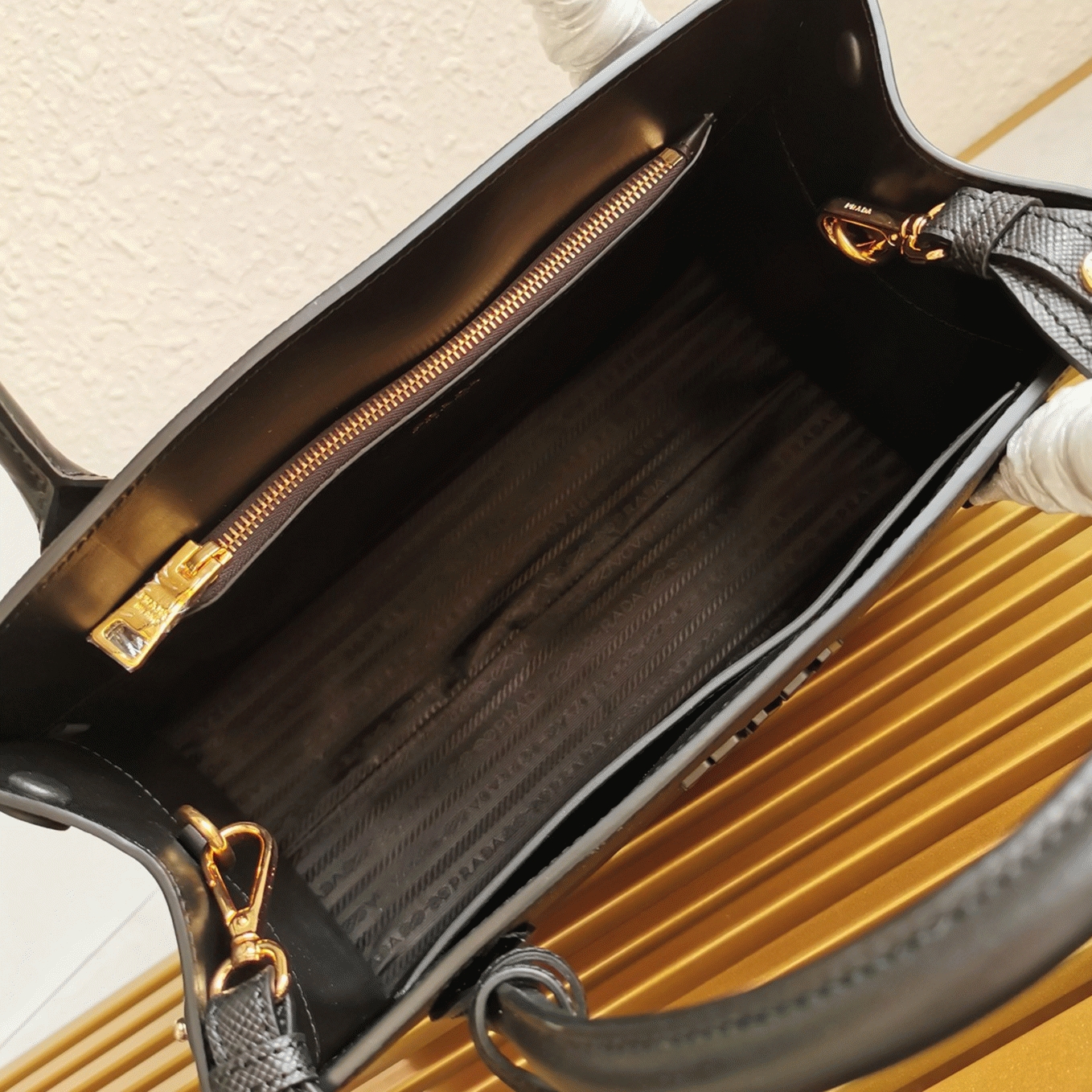 Prada Monochrome Medium Bag Knockoff in Black