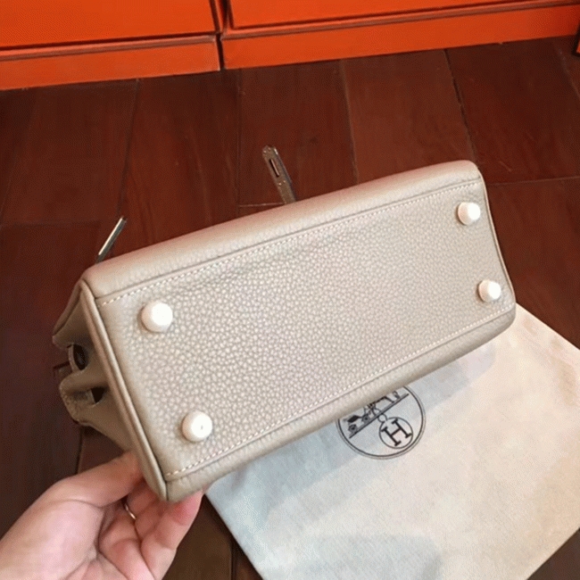 Grey Clemence Knockoff Hermes Kelly 25cm Elegant Handbag