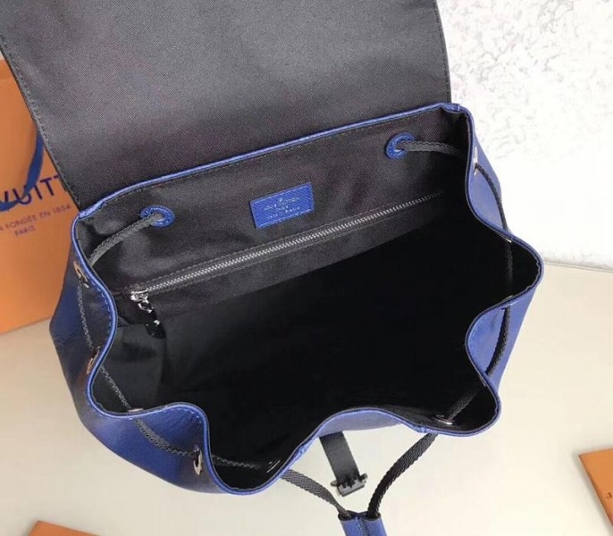 Louis Vuitton Taiga Leather Outdoor Backpack In Pacific Blue
