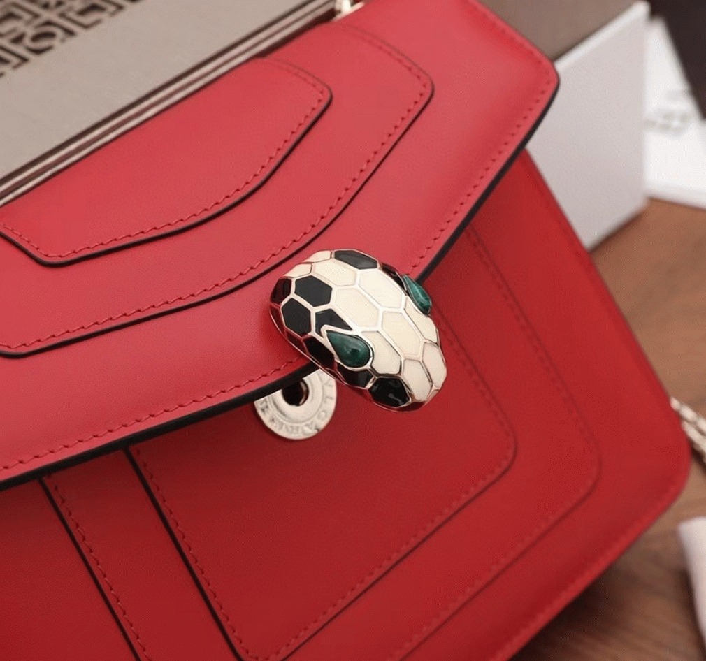 Fake Bvlgari Serpenti Forever Small Crossbody Bag Red Leather