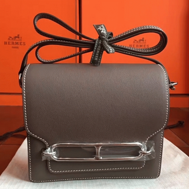 Etoupe knockoff Hermes Mini Sac Roulis handbag