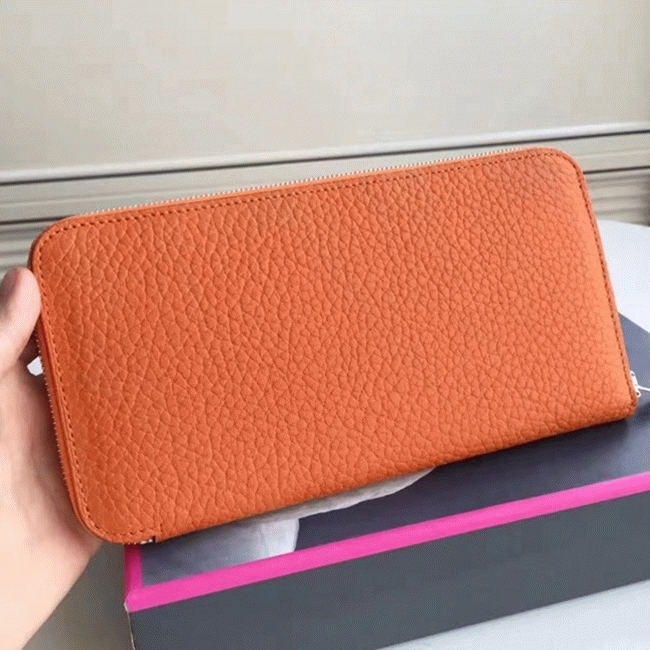 Orange 1:1 Replica Hermes Wallet Azap Zipped
