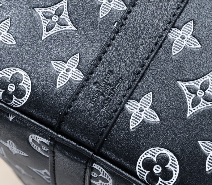 LV Monogram Shadow Keepall Bandouliere 50 In Black