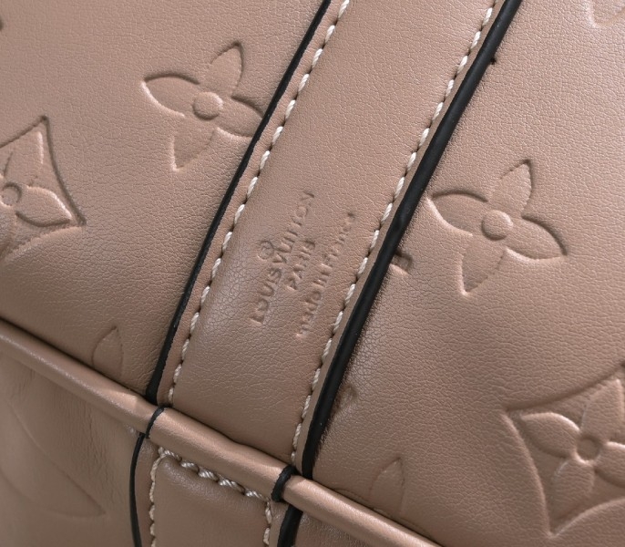 LV Monogram Empreinte Keepall Bandouliere 45 In Tourterelle Gray