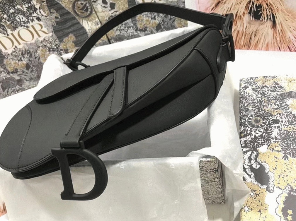 Dior Saddle Bag Faux in Black Ultramatte Calfskin
