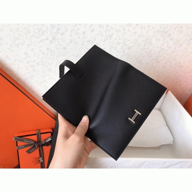 Black Epsom Copy Designer Hermes Bearn Wallet