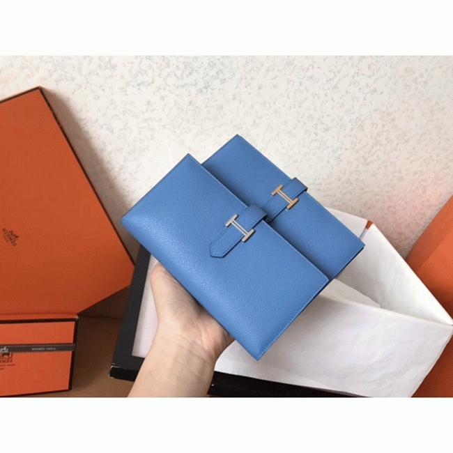 Blue Jean Epsom Replica Hermes Bearn Wallet