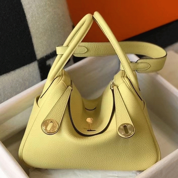 Replica Hermes Lindy bag 26cm in jaune poussin