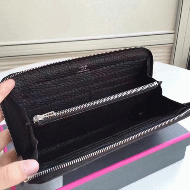 Black AAA Replica Hermes Wallet Azap Zipped