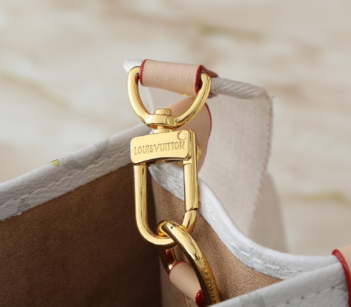 LV X TM Monogram Cherry Canvas Onthego PM In White