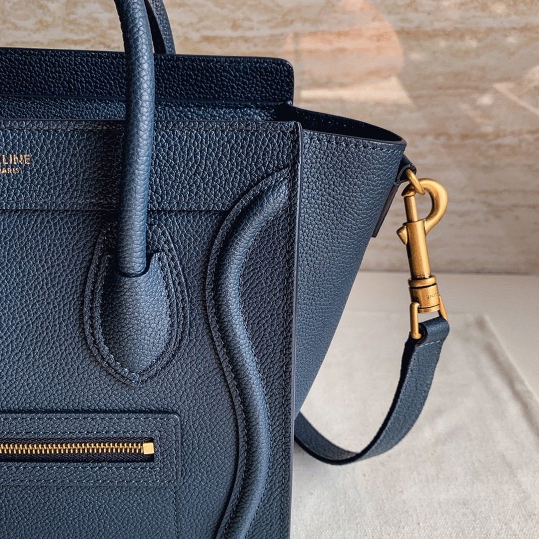 Celine Nano Luggage Tote Bag Imitation in Navy Blue
