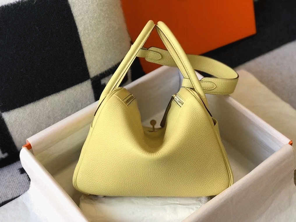 Replica Hermes Lindy bag 26cm in jaune poussin