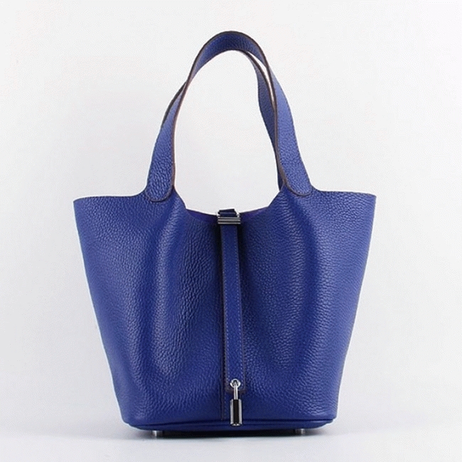 Electric blue imitation AAA Hermes Picotin Lock handbag