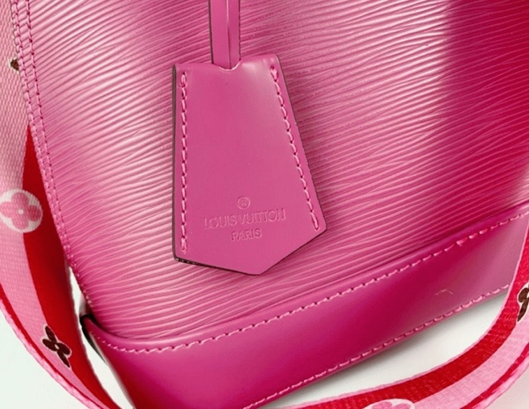 Louis Vuitton Epi Leather Alma BB Handbag In Pondichery Pink With Jacquard Strap